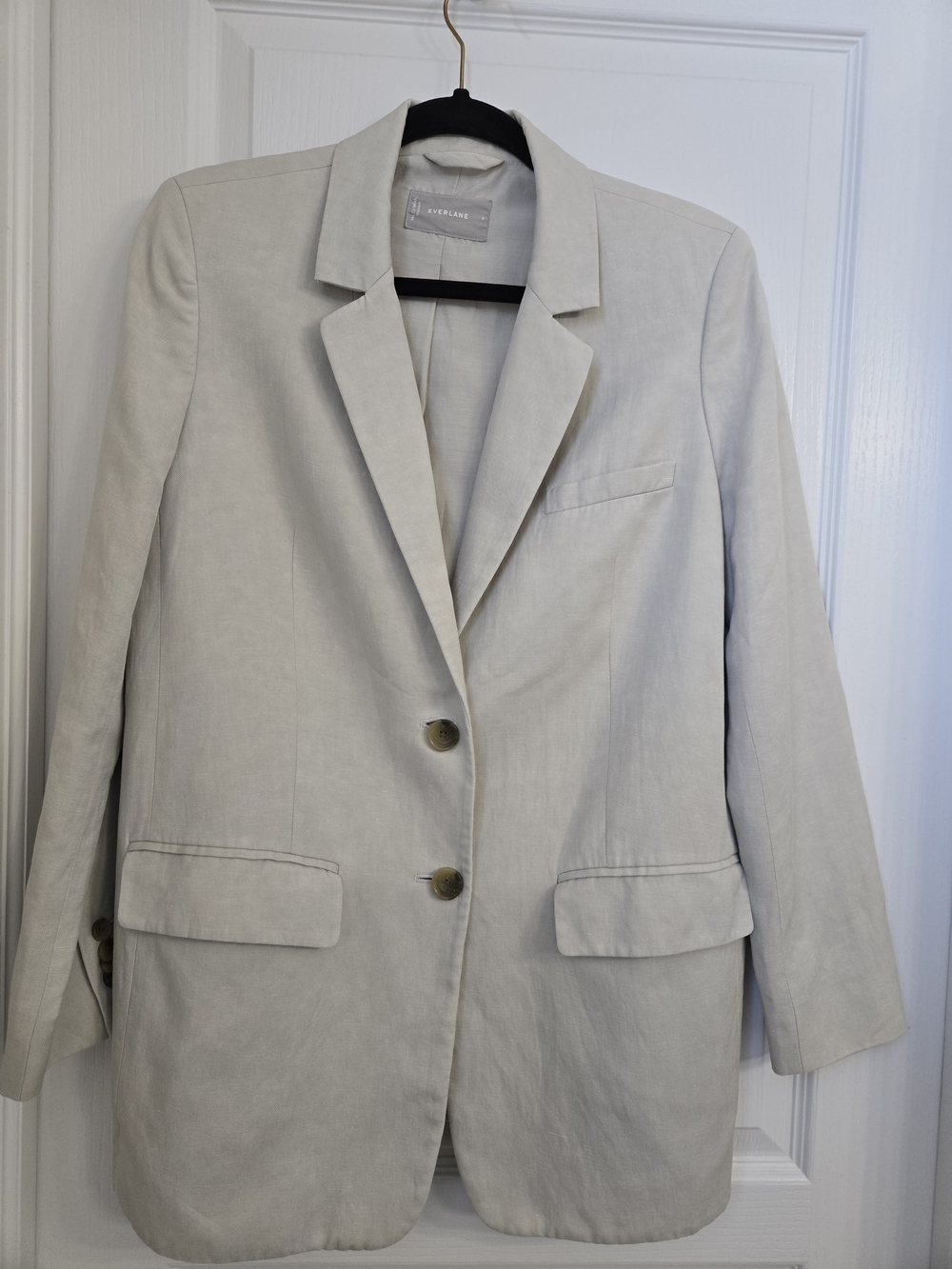 Everlane Linen Blazer Jacket  Oatmeal Size 4 Excellent Condition